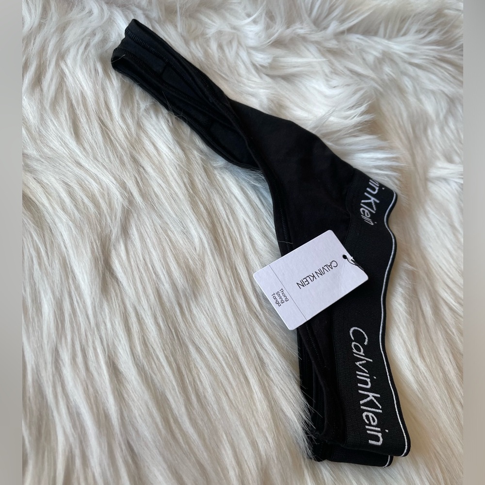 Calvin klein thong black black logo l